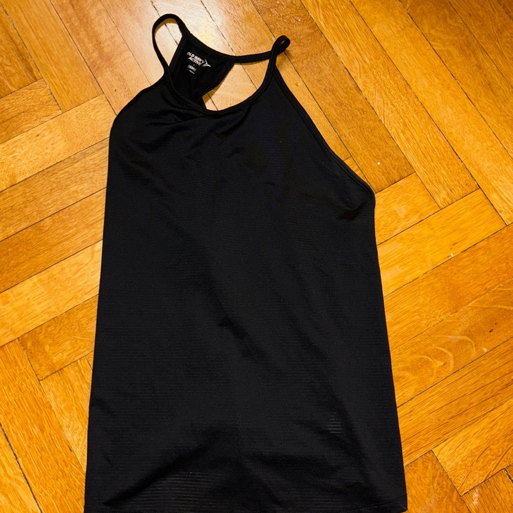 Racerback black athletic tank